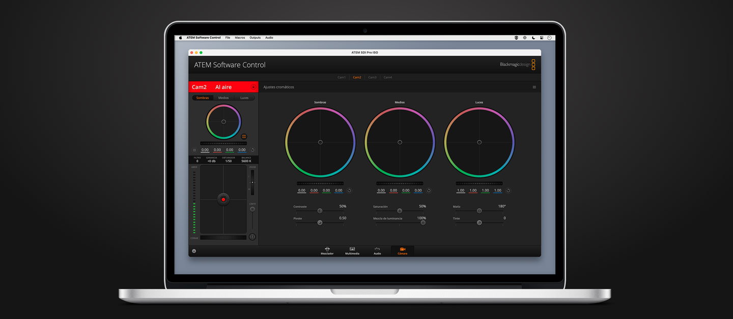 ATEM Software Control Camera Control Screen.