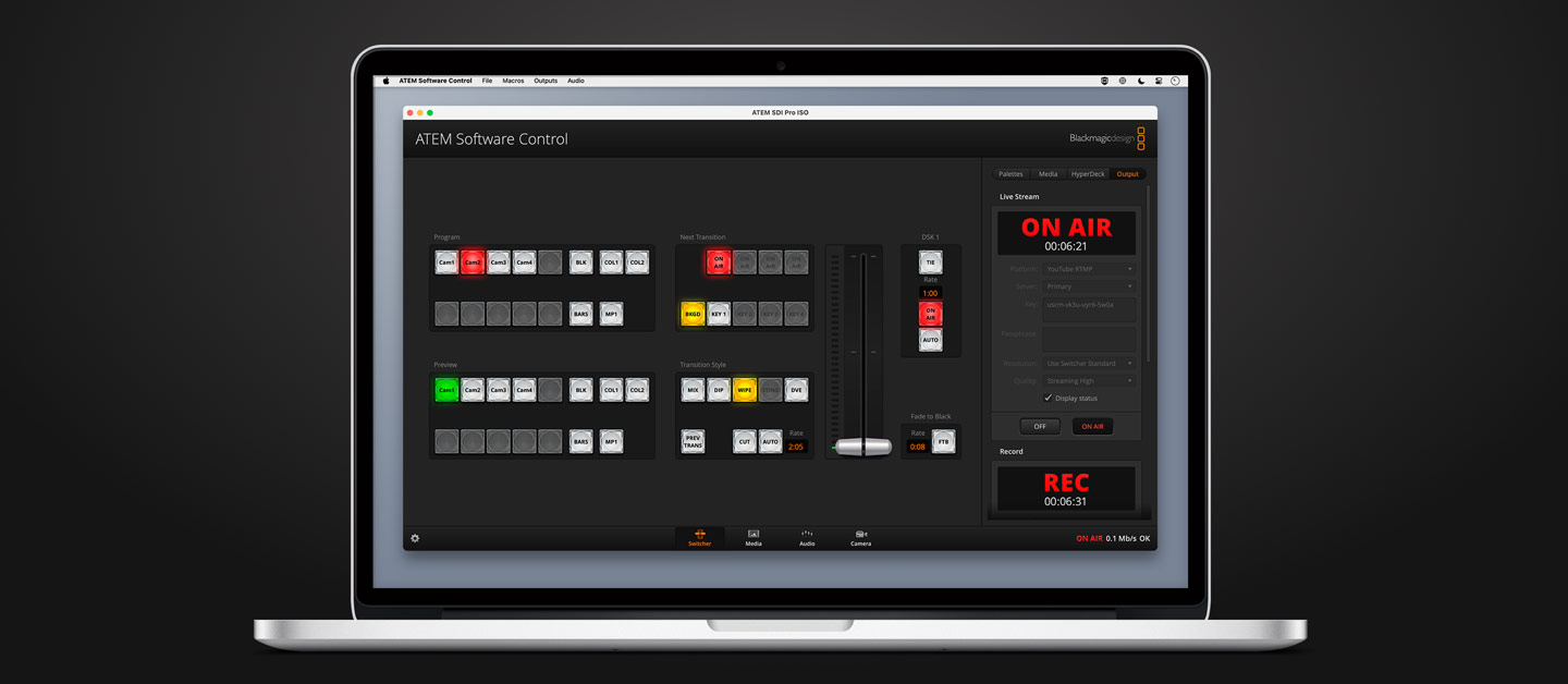 ATEM Software Control Switcher Screen.